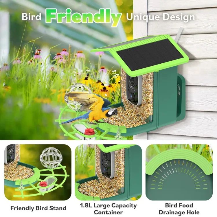 AP-BF300 Solar-Powered Lightweight Smart Bird Feeder AI product detail 10