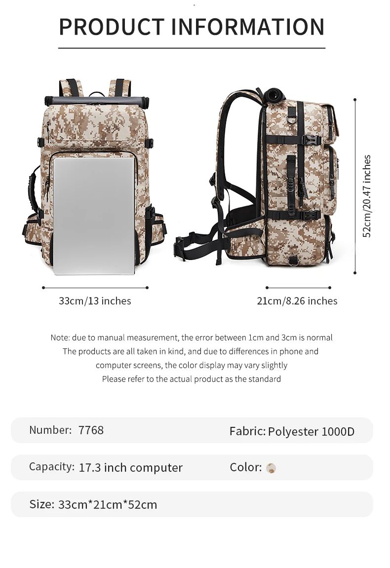Big Size Waterproof Oxford Multi Function Tactical Backpack product detail 2