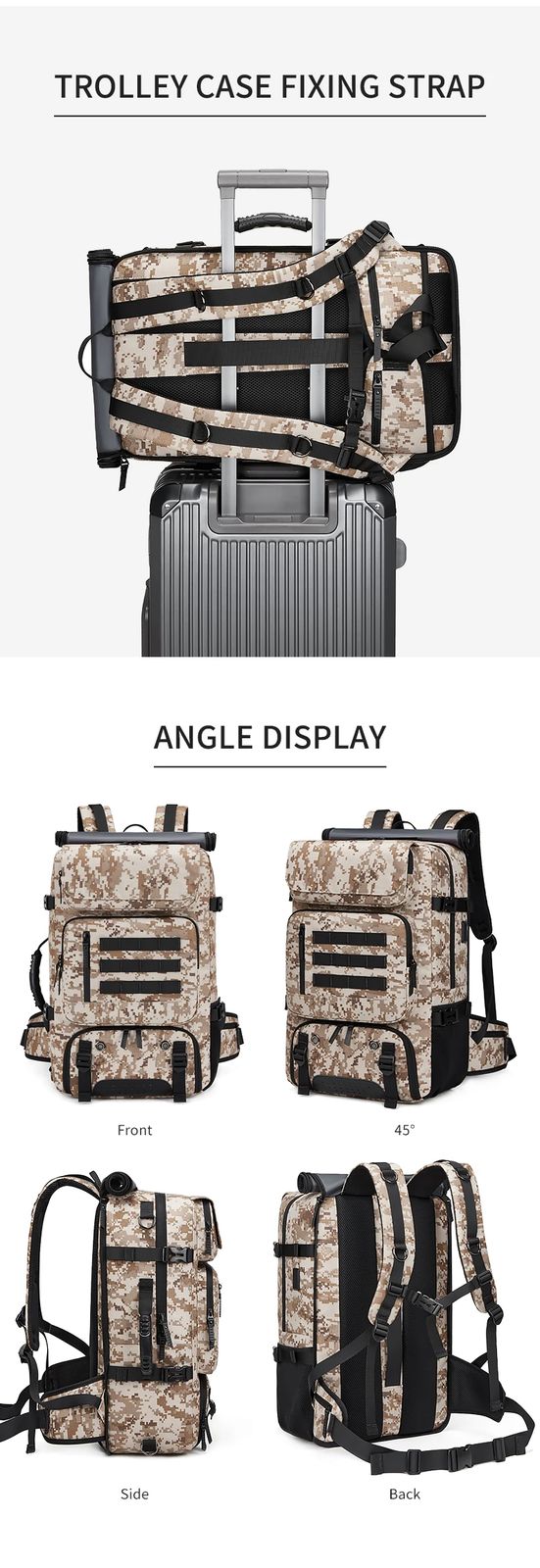 Big Size Waterproof Oxford Multi Function Tactical Backpack product detail 9