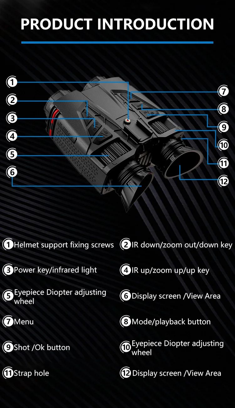 Binoculars Night Vision Binocular NCV800 Dual Screen APP product detail 11