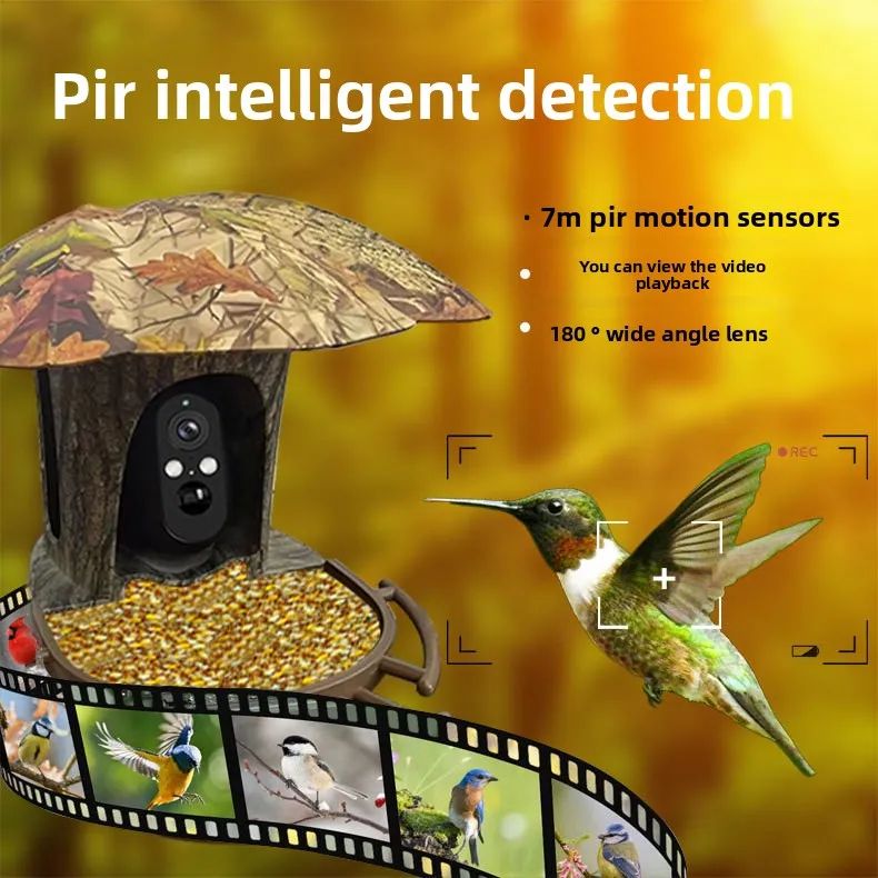 Bird Feeder Camera 2K Solar-Powered Camouflage-Style product detail 2