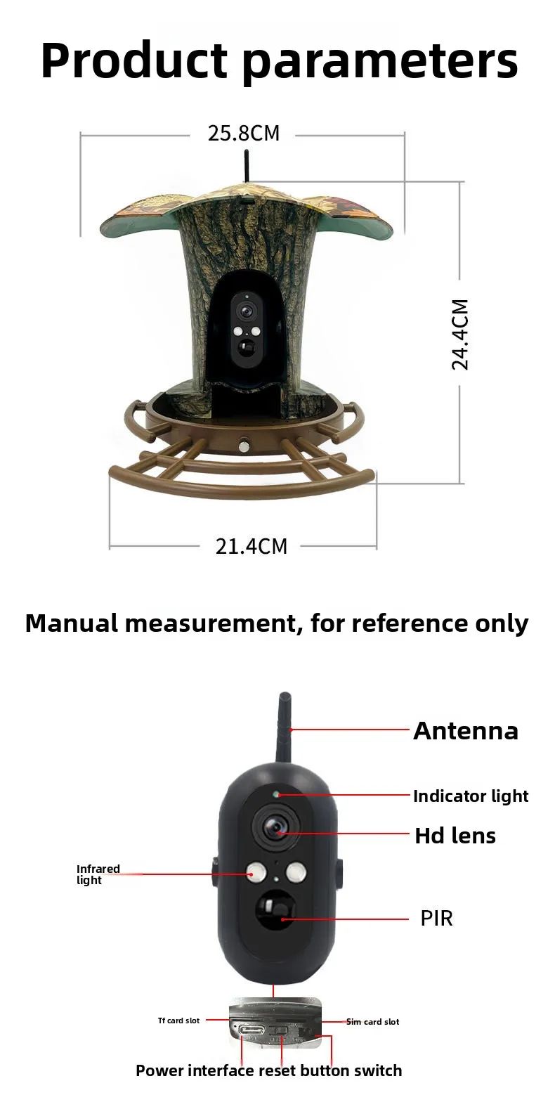 Bird Feeder Camera 2K Solar-Powered Camouflage-Style product detail 11