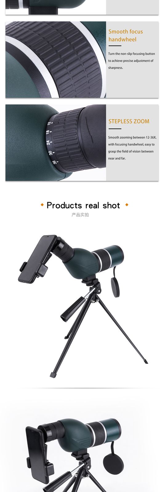 Bird Watching 12-36x50 Telescope Powerful Digital Eyepiece product detail 6