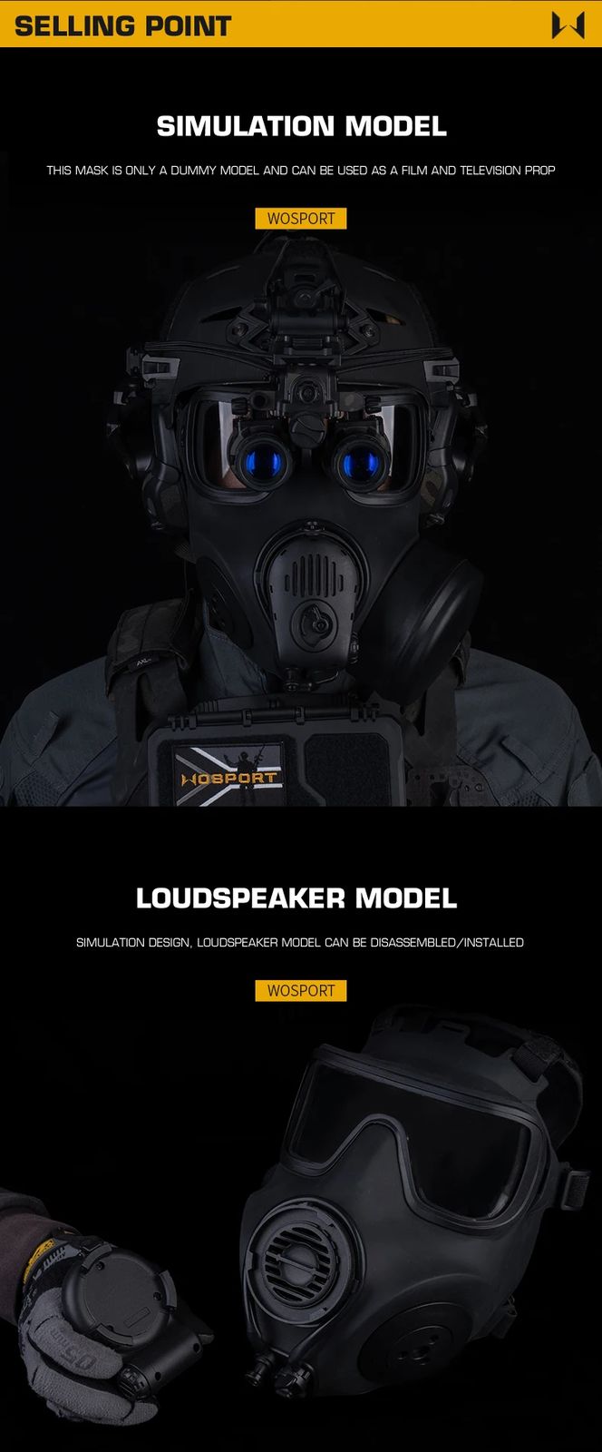 Built-in Microphone Fan Dummy FM-53 Simulation Gas Mask product detail 5