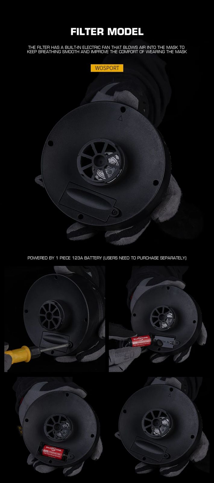 Built-in Microphone Fan Dummy FM-53 Simulation Gas Mask product detail 8