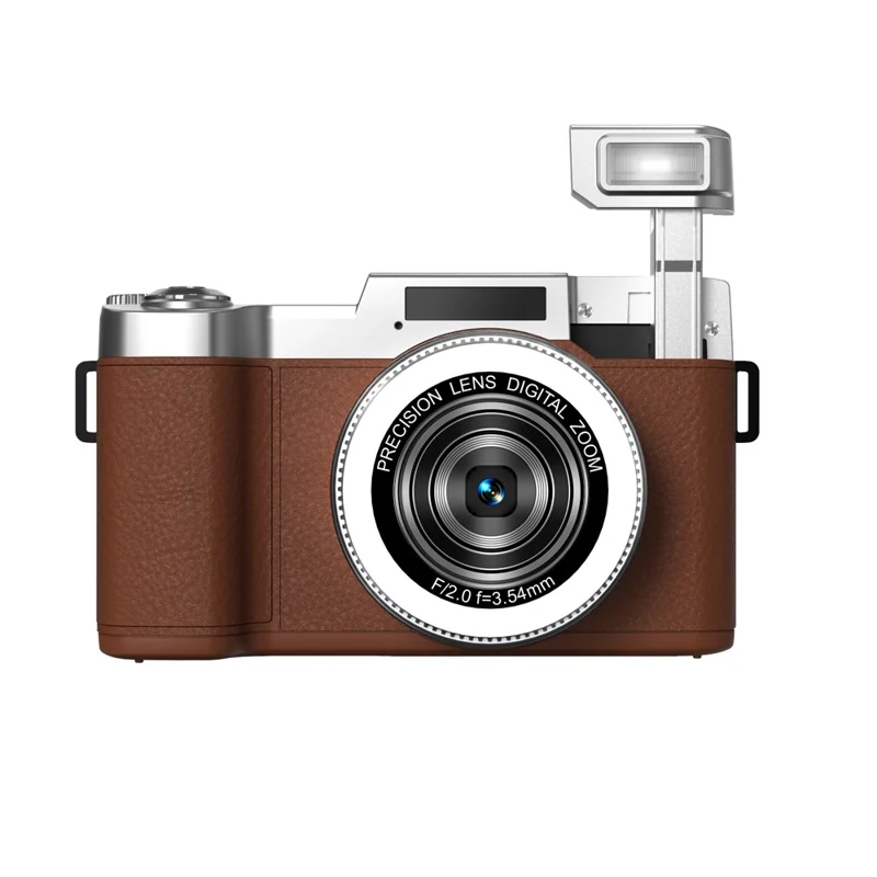 cdr2l-2-8-inch-flip-screen-4k-30fps-18x-digital-zoom-ccd-digital-camera-with-pop-up-flash-brown-for-travel-and-everyday-photography-main Digital Camera main product image