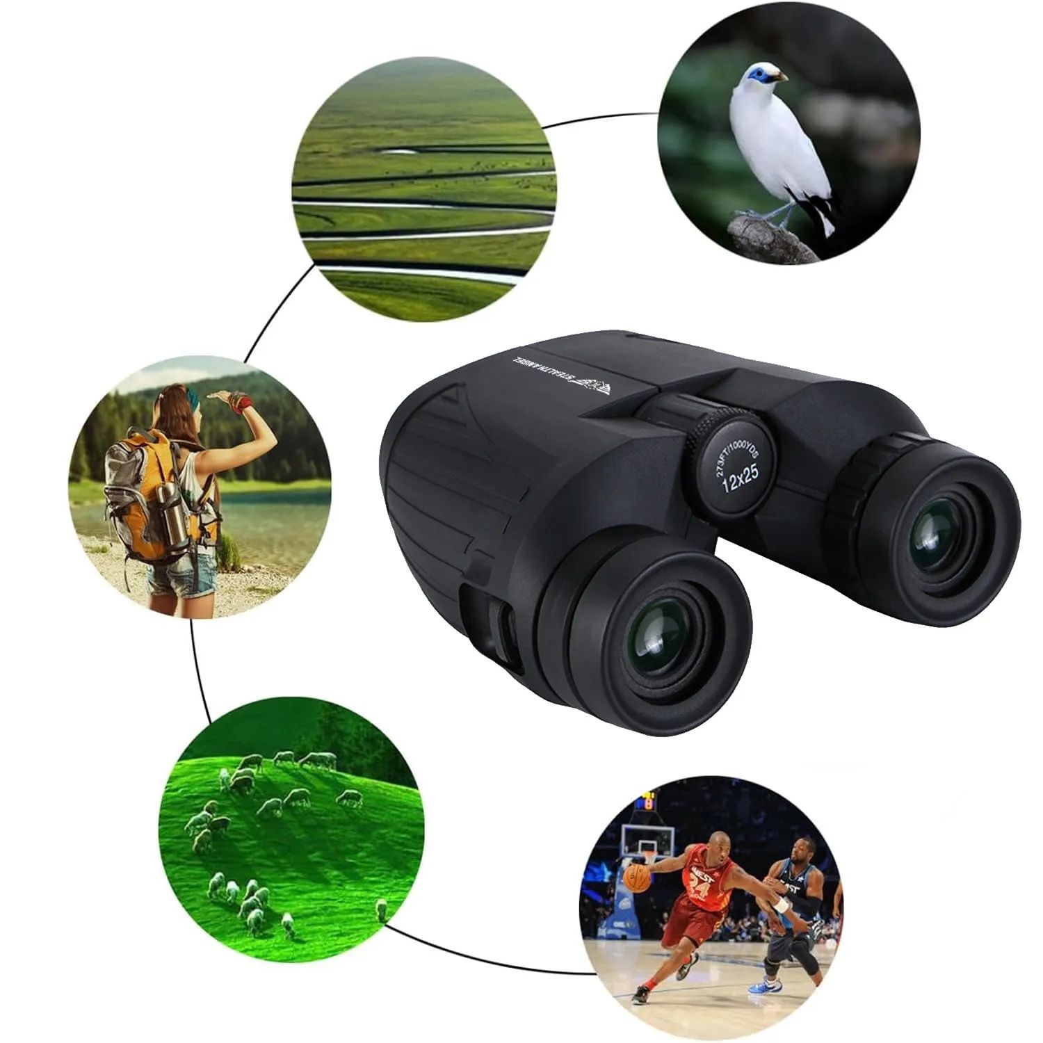 Compact 12x Binoculars for Adults Kids Large Eyepiece product detail 4