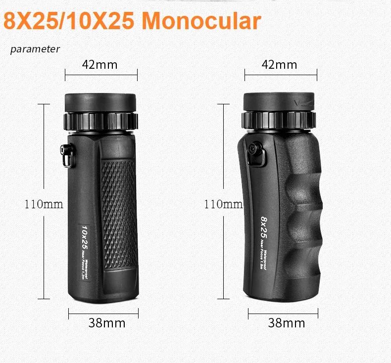 Compact Light-Weight 8X25mm Monocular Nitrogen Filled product detail 4