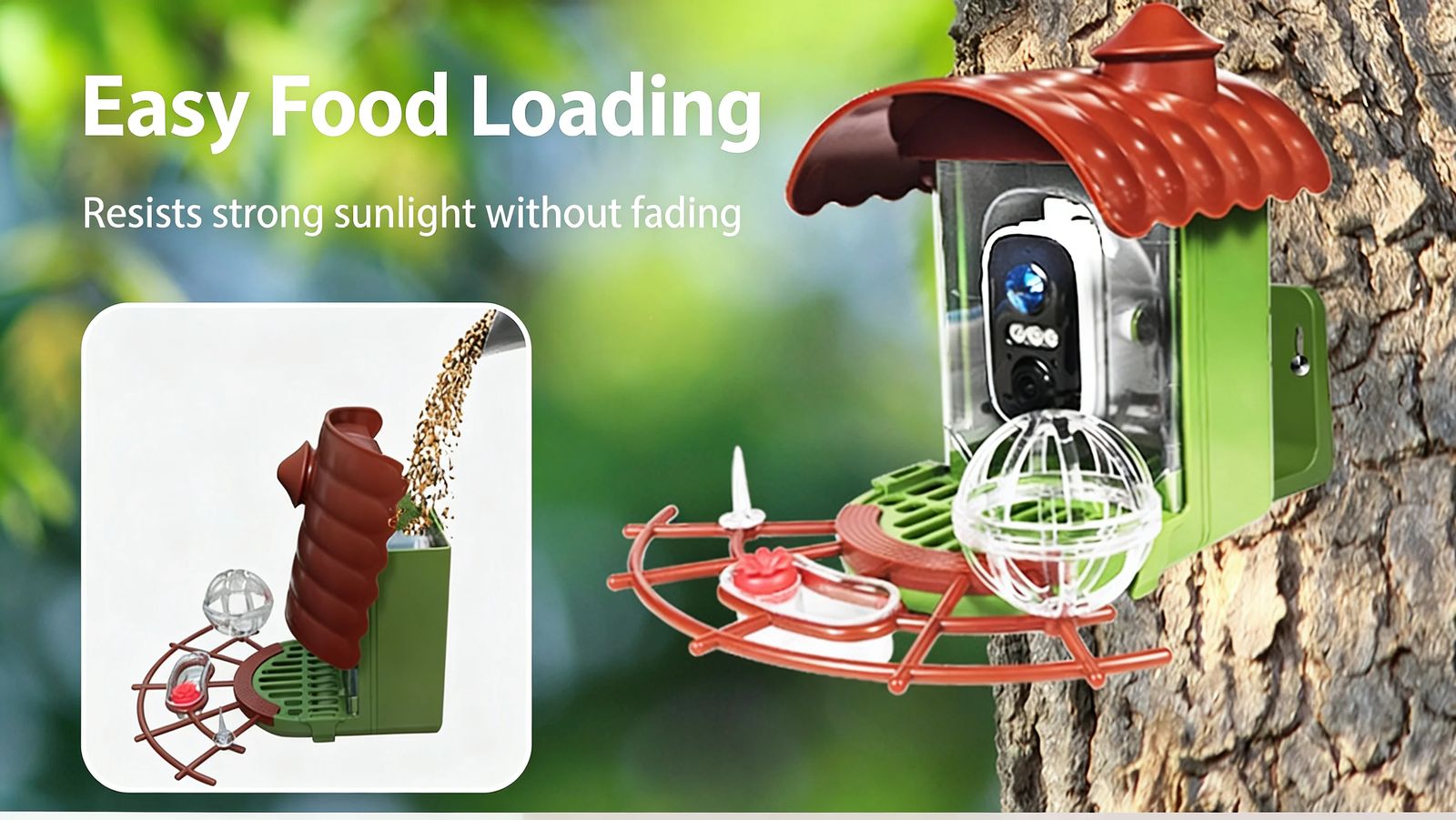 Compact Smart Bird Feeder with AI Identification product detail 3