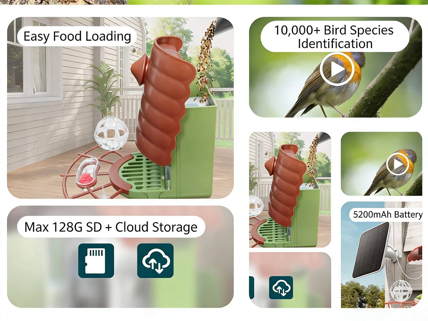 Compact Smart Bird Feeder with AI Identification product detail 7