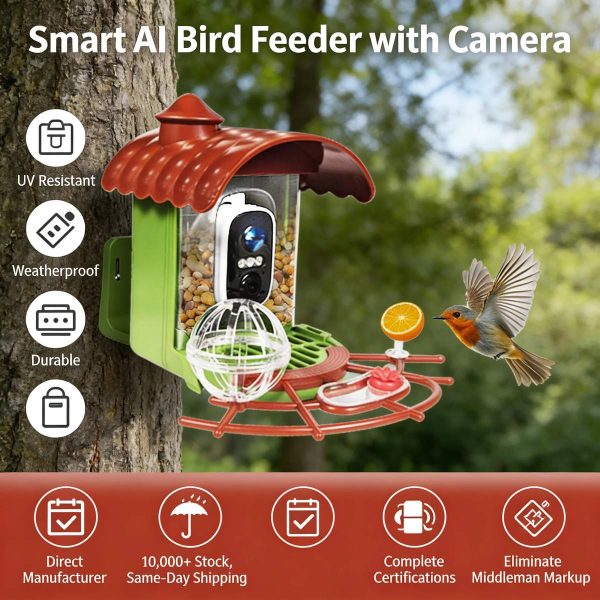 Compact Smart Bird Feeder with AI Identification main