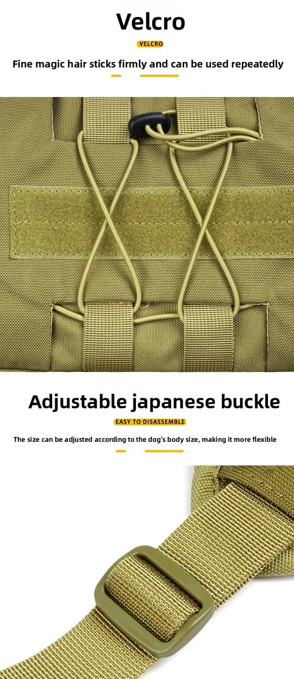 Cross-Border Bestseller Outdoor Tactical Nylon Dog Harness product detail 2