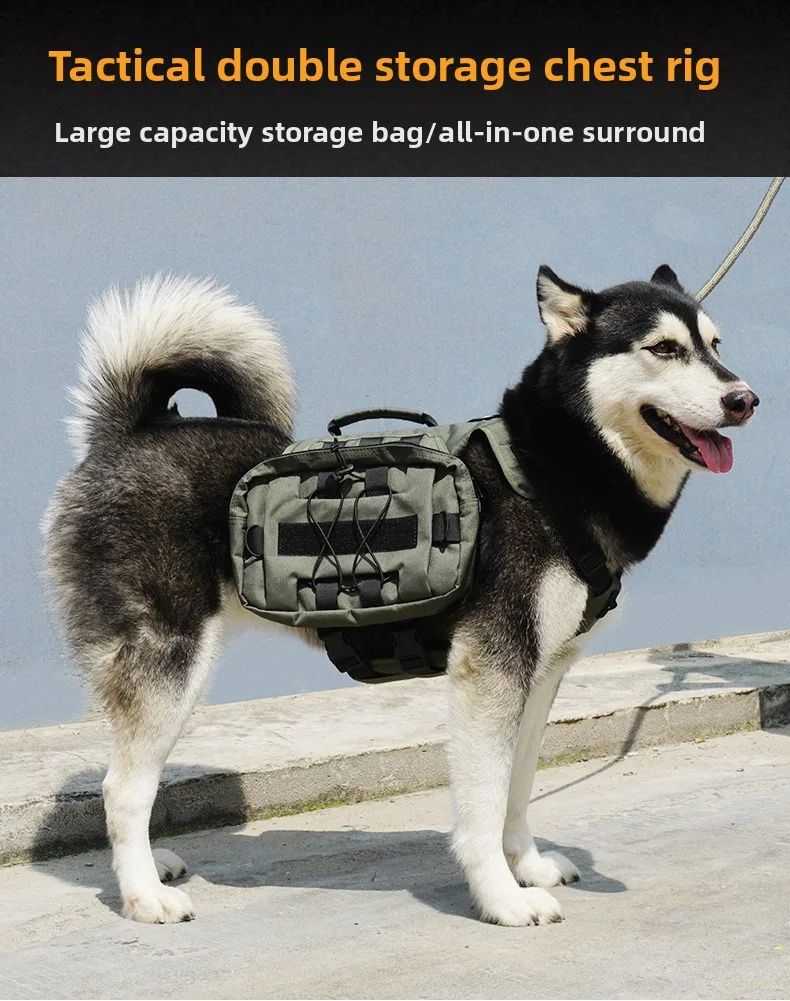 Cross-Border Bestseller Outdoor Tactical Nylon Dog Harness product detail 11