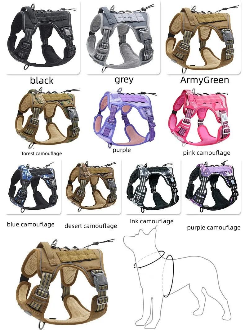 Custom Reflective Heavy Duty No Pull Adjustable Tactical product detail 2