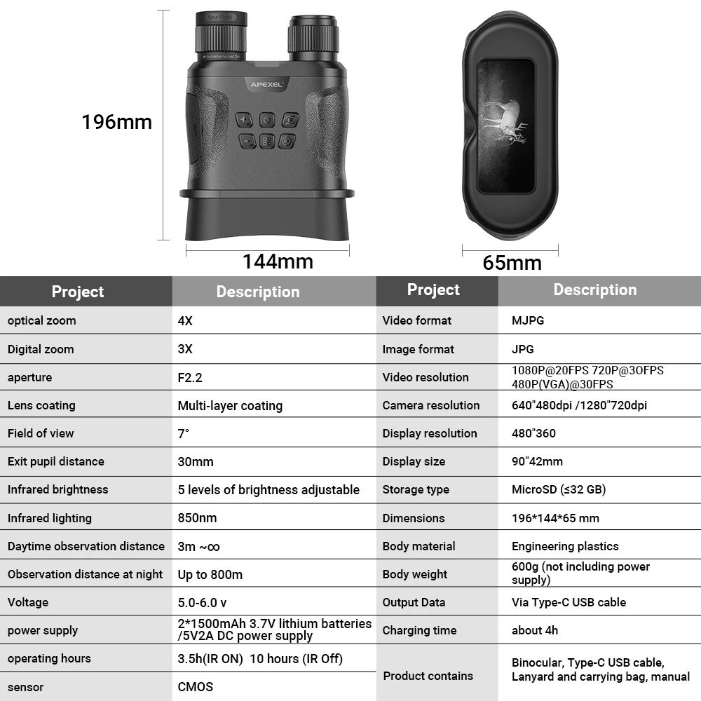 Day and Night Infrared Picture Video HD 12X product detail 2