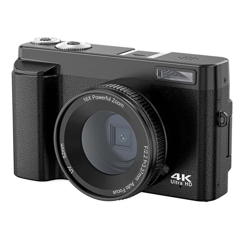 dc101l-af-4k-digital-camera-home-outdoor-shooting-mirrorless-camera-with-32gb-memory-card-black-for-travel-and-everyday-photography-main 4K Digital Camera main product image
