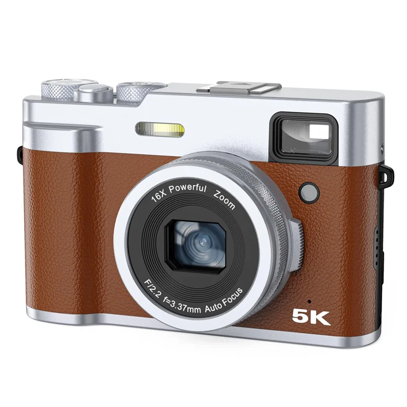 dc203-kids-5k-camera-48mp-digital-camera-16x-digital-zoom-dual-camera-for-teens-brown-eu-plug-for-travel-and-everyday-photography-main 5K Camera main product image