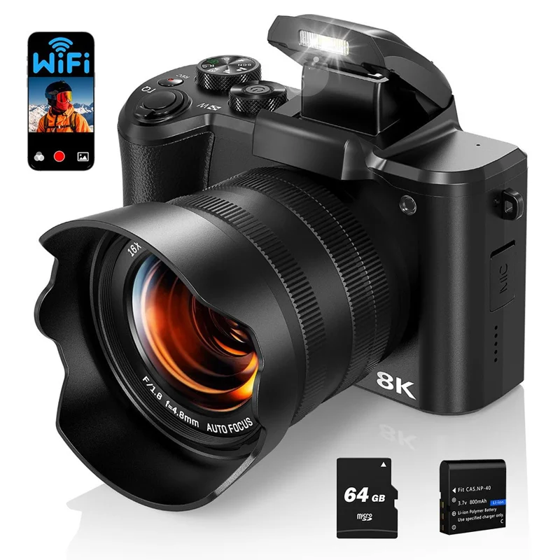 dc226-students-entry-level-digital-camera-48mp-sensor-8k-hd-video-selfie-camera-with-64gb-memory-card-eu-plug-for-travel-and-everyday-photography-main Digital Camera main product image