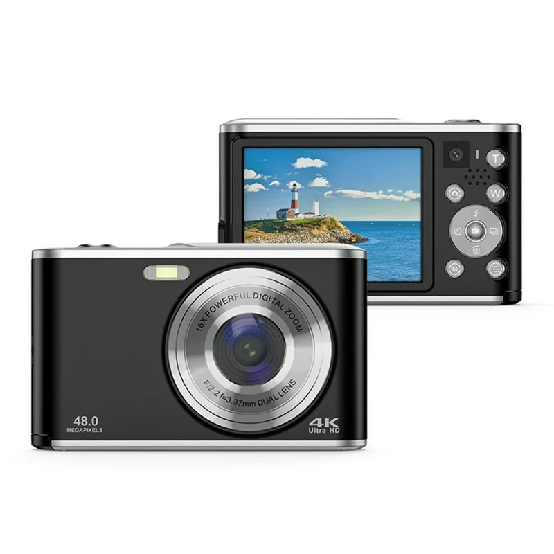 dc306l-af-dual-lens-hd-digital-camera-auto-focus-16x-zoom-vlogging-camera-for-teens-with-32gb-card-black-for-travel-and-everyday-photography-main HD Digital Camera main product image