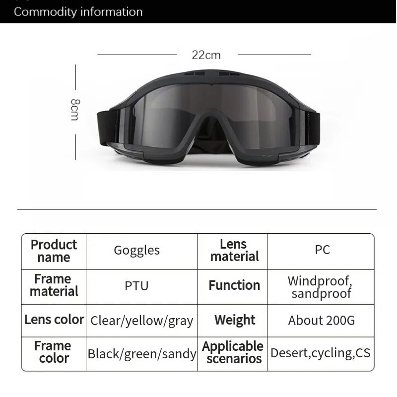 Desert Goggles Protective Eyewear Outdoor Anti-Fog Equipment product detail 2