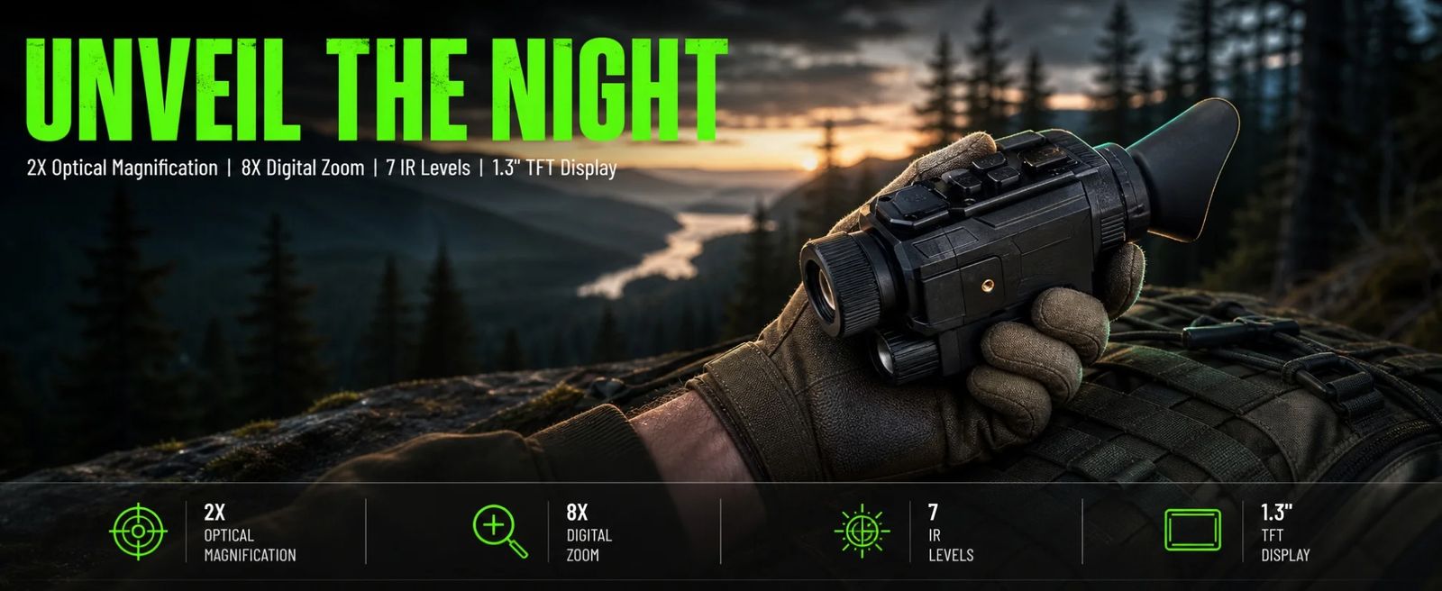 Digital Night Vision Helmet Monocular 2X Optical 8X product detail 2