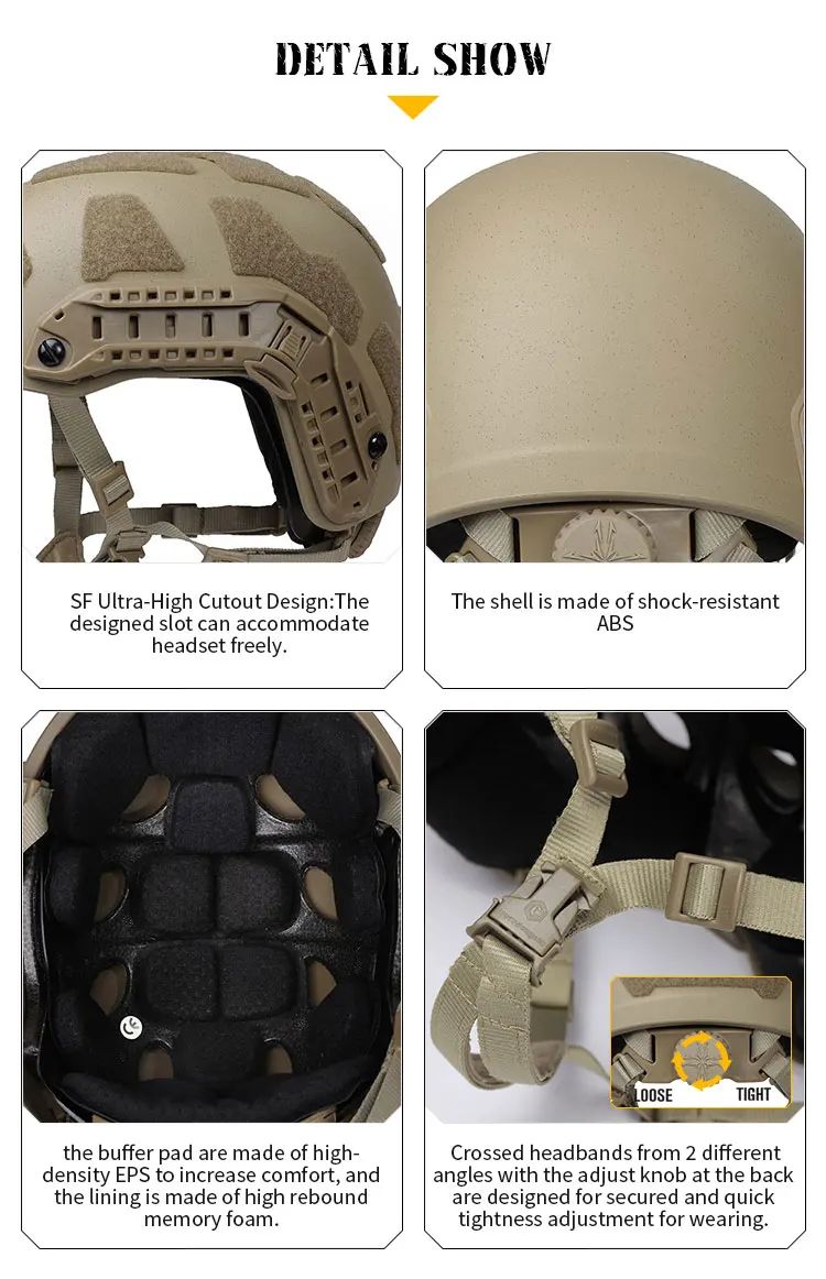 Direct Outdoor War Game Casco Tactico Fast SF product detail 8