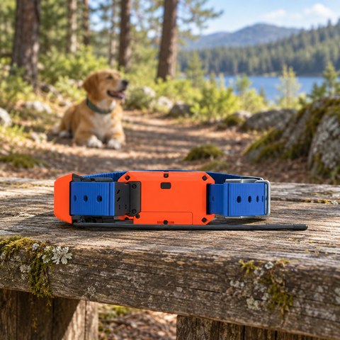 Dog GPS Tracker equipment in a relevant outdoor setting