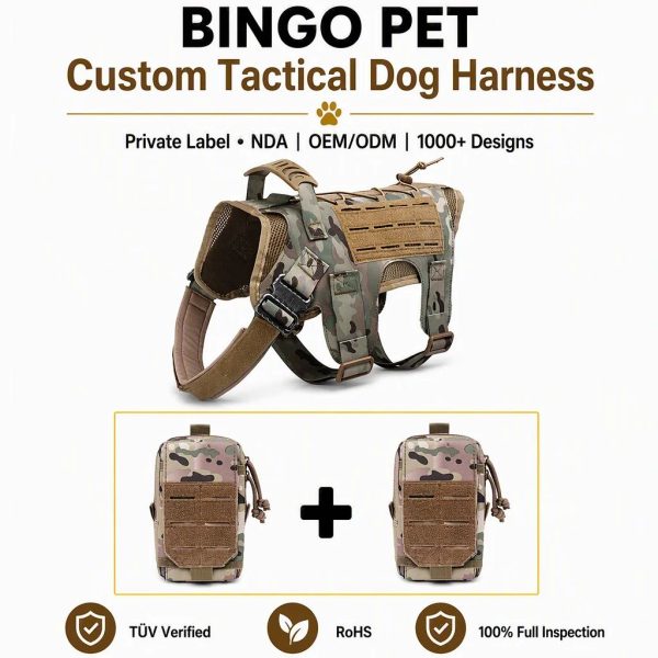Dog Vest Harness Set with Pouch Accessories Custom main