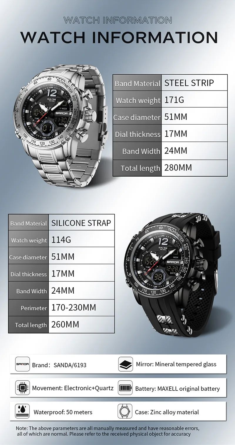 Dual Movement Men's Watches Outdoor Sports Relogio product detail 1