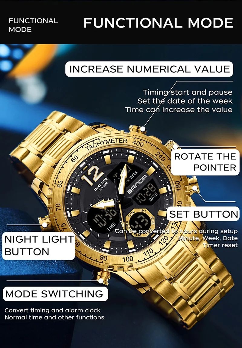 Dual Movement Men's Watches Outdoor Sports Relogio product detail 9