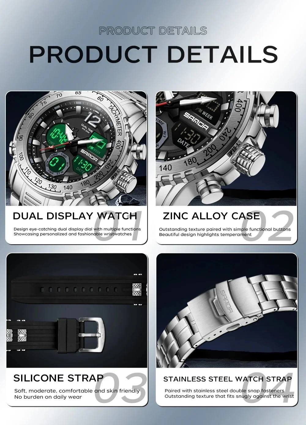 Dual Movement Men's Watches Outdoor Sports Relogio product detail 19