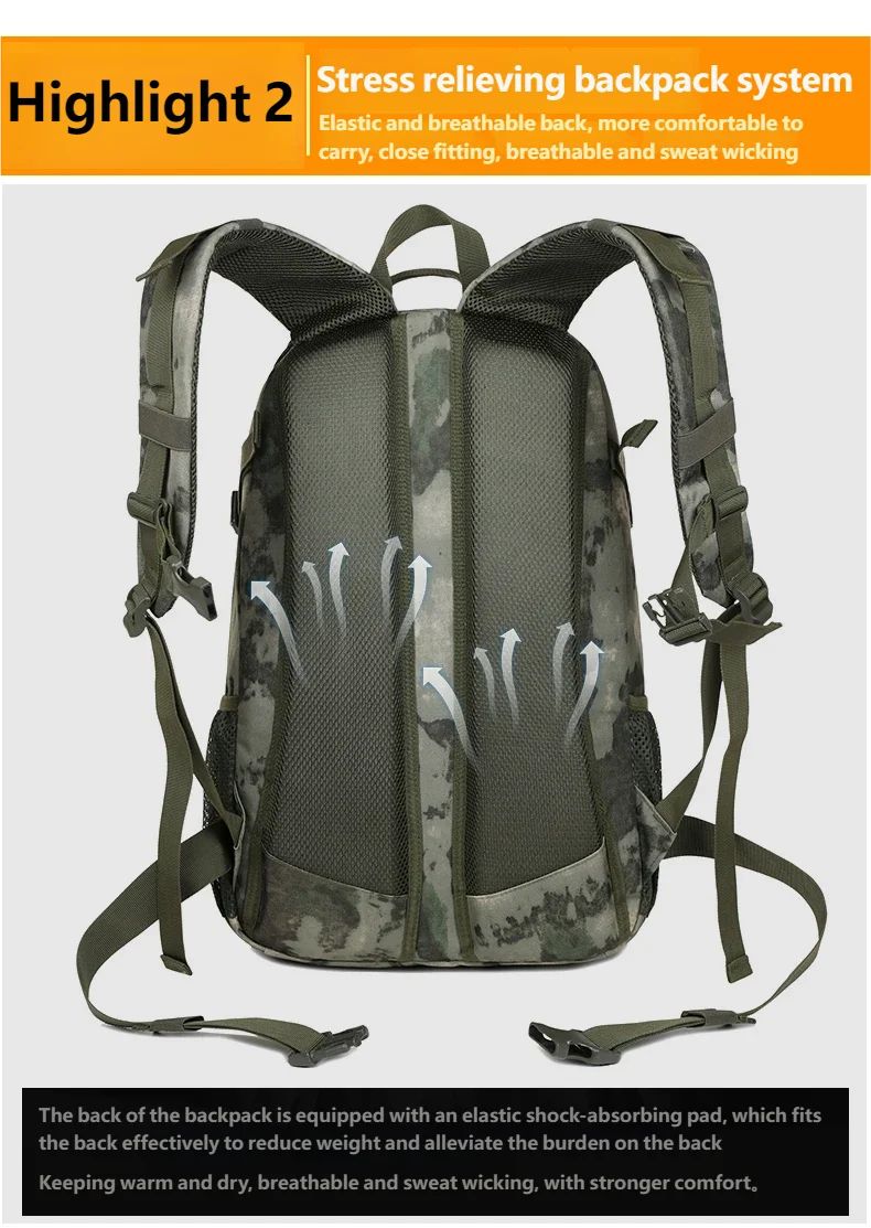 Durable High Quality Outdoor Hiking Backpack Multiple Layers product detail 5