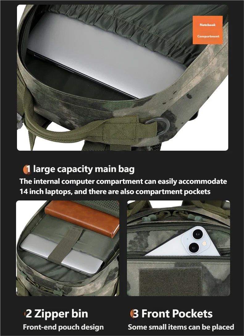 Durable High Quality Outdoor Hiking Backpack Multiple Layers product detail 8