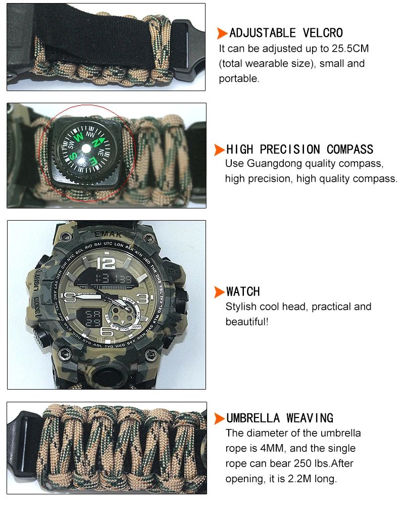 Durable Paracord Outdoor Emergency Gear Multifunctional product detail 2