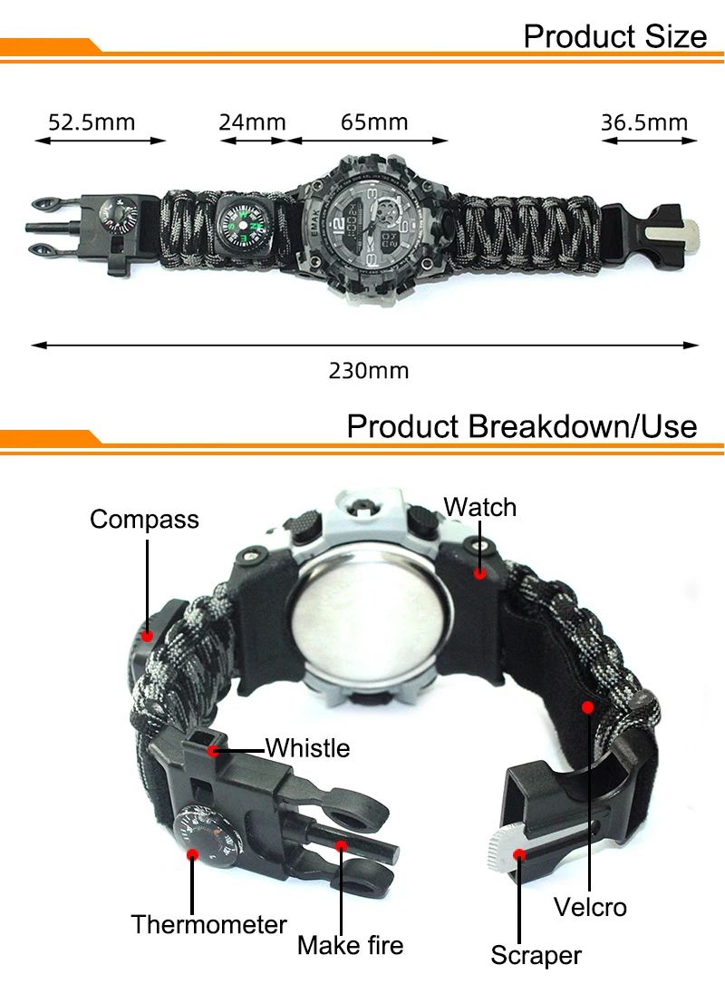 Durable Paracord Outdoor Emergency Gear Multifunctional product detail 5