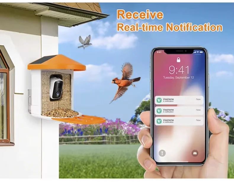 Elecpet Solar Powered AI Smart Bird Feeder with product detail 3