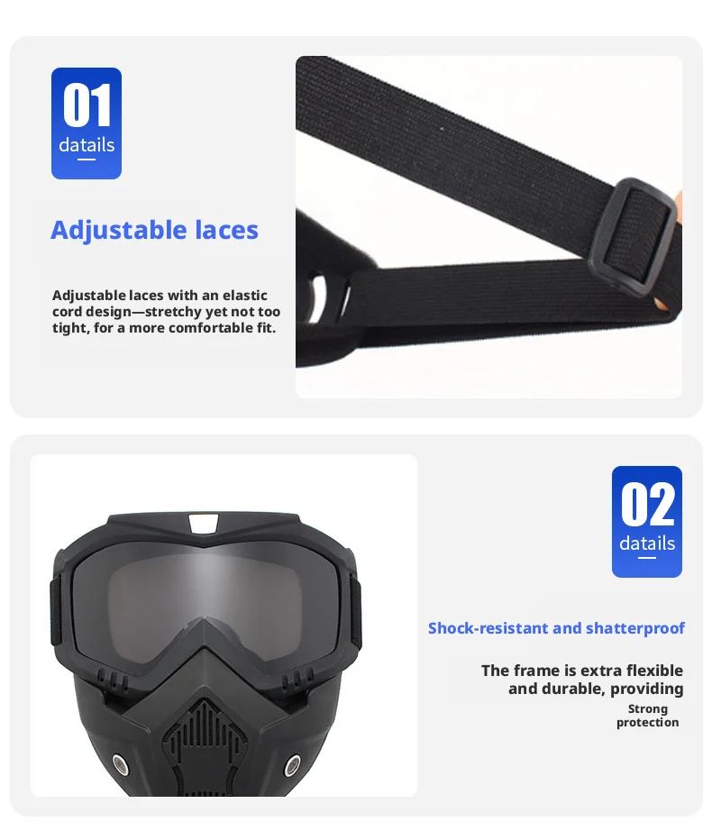 Electric Bicycle Mask Off-road Tactical Motorcycle Goggles product detail 8