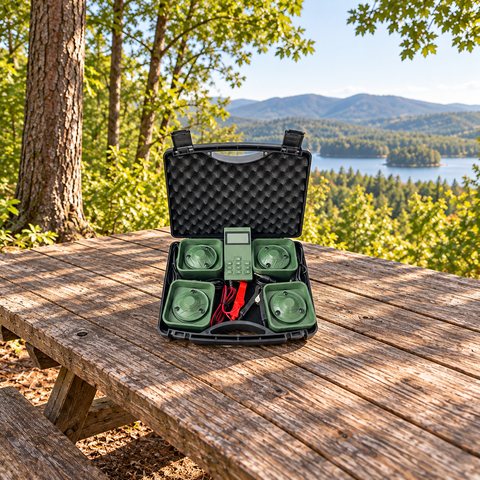 Electronic Game Callers equipment in a relevant outdoor setting