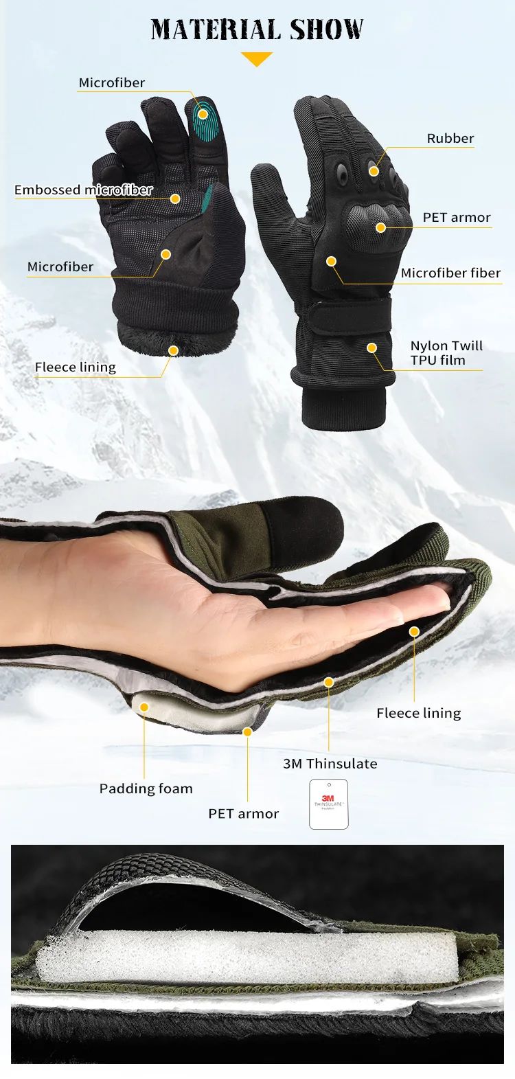 Emersongear Winter -20C Gant Tactique Training Cycling product detail 4