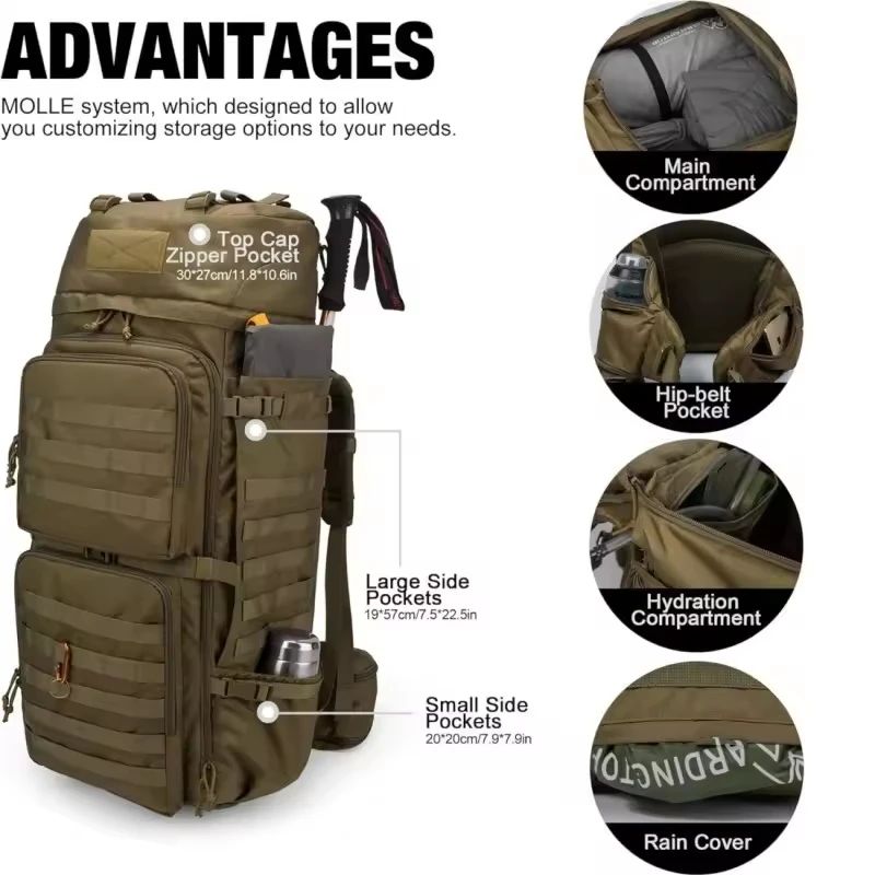 Extendable Capacity Hiking Camping Hunting Camo Tactical product detail 5