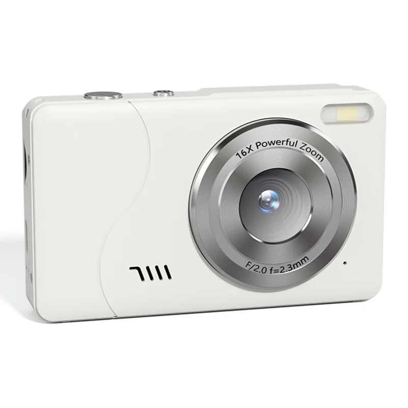 fc002s-2-4-inch-hd-screen-digital-camera-16x-digital-zoom-portable-1080p-hd-video-recording-ccd-built-in-led-flash-white-for-travel-and-everyday-photography-main Digital Camera main product image