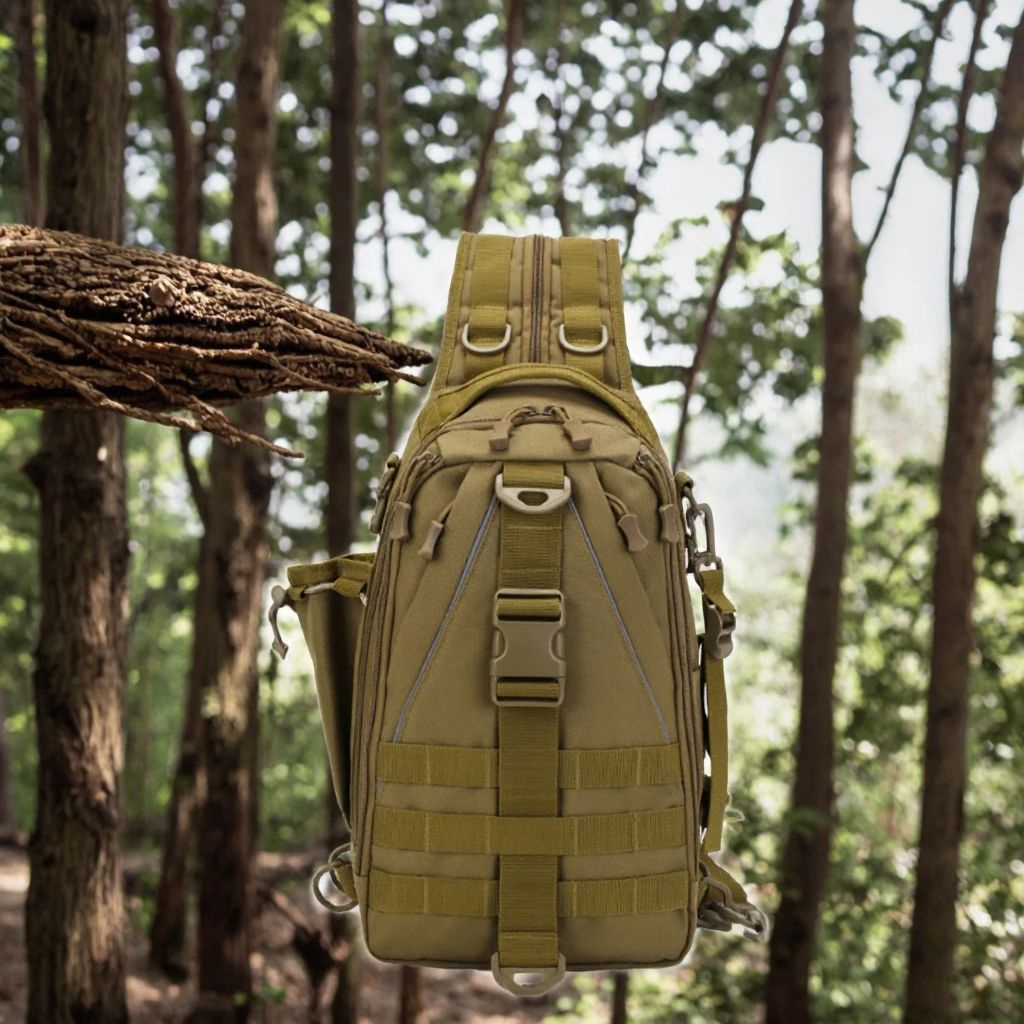 Fishing Camo Tactical Backpack Rod Holder Lightweight product detail 2