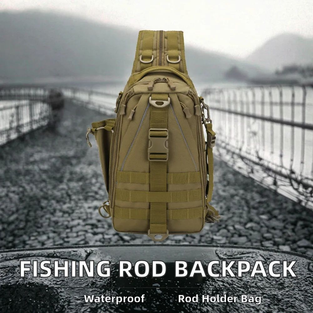 Fishing Camo Tactical Backpack Rod Holder Lightweight product detail 4