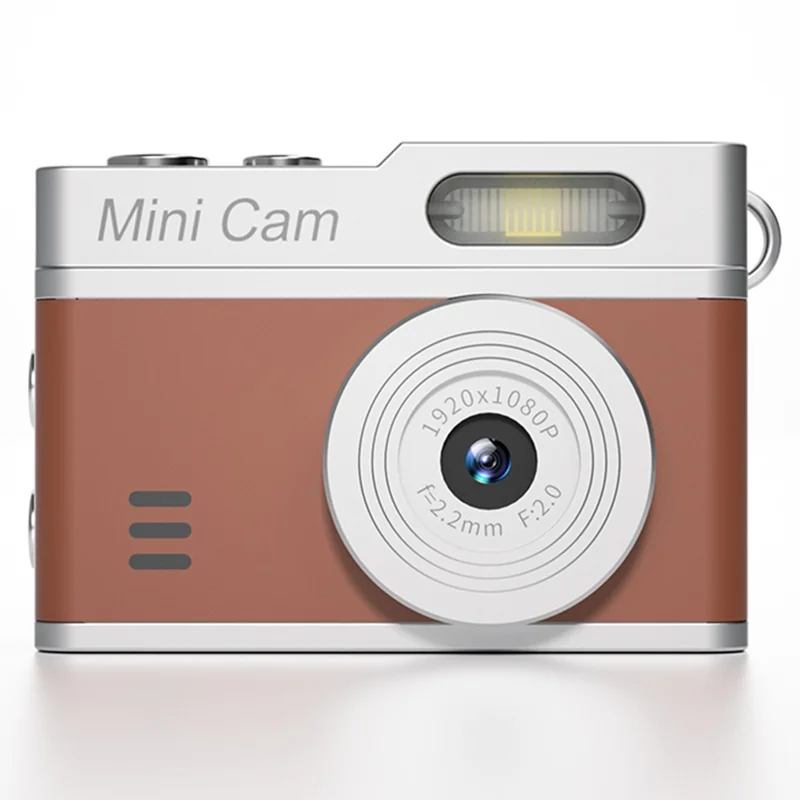 fk005-portable-0-96-inch-mini-thumb-ccd-camera-1080p-hd-video-recording-up-to-128gb-expandable-digital-camera-brown-for-travel-and-everyday-photography-main Digital Camera main product image