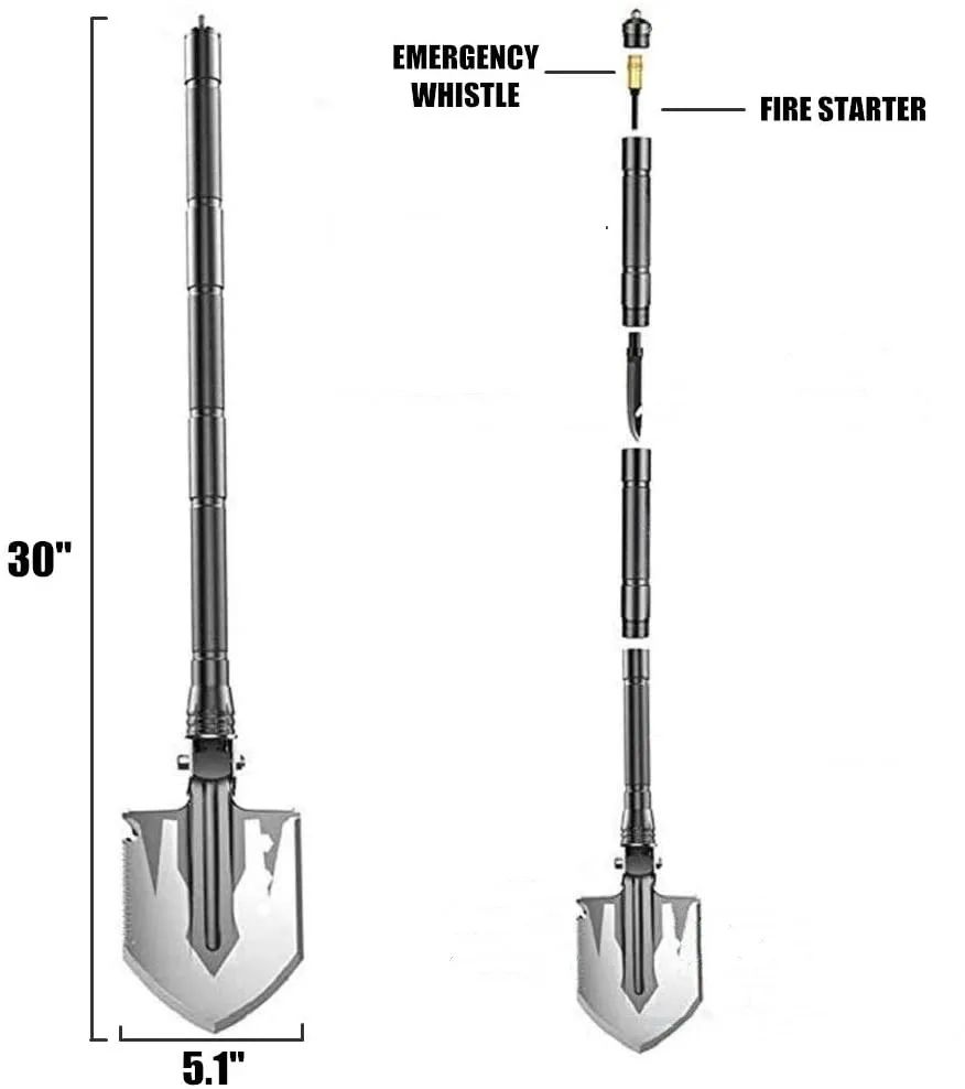 Folding Shovel Hoe Multifunctional 76cm Camping Gear Defense product detail 3