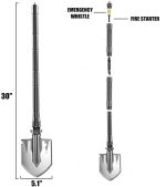 Folding Shovel Hoe Multifunctional 76cm Camping Gear Defense gallery 02