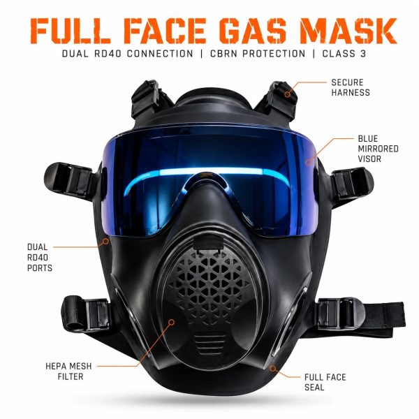 Full Face Silicone Gas Mask Dual RD40 Connection main