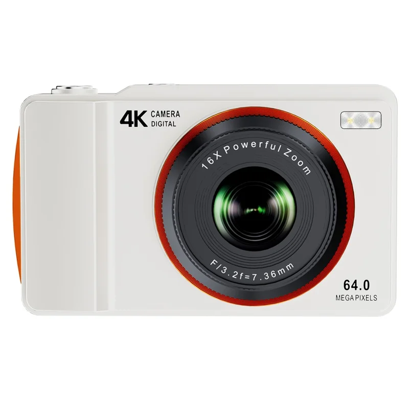 h14-2-4-inch-ips-screen-retro-digital-camera-16x-zoom-portable-dual-lens-ccd-with-32gb-card-card-reader-white-for-travel-and-everyday-photography-main Digital Camera main product image