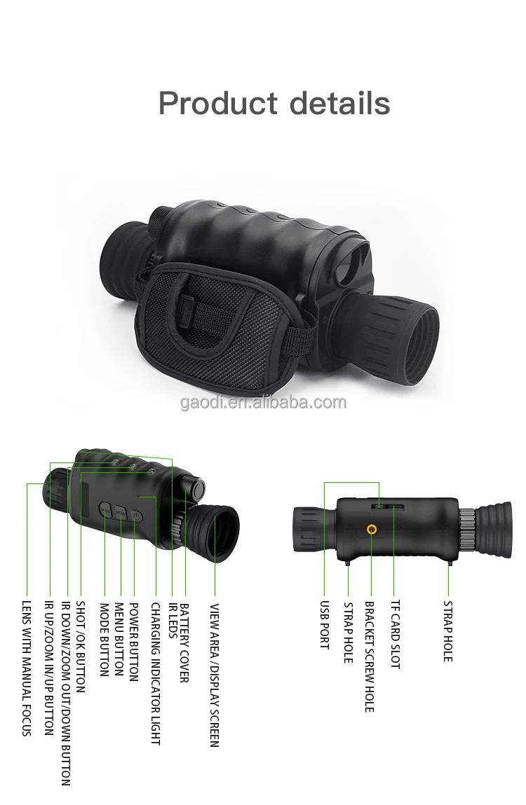 Handheld 1080P 2600mAh Li-ion Battery Long Range Digital product detail 9