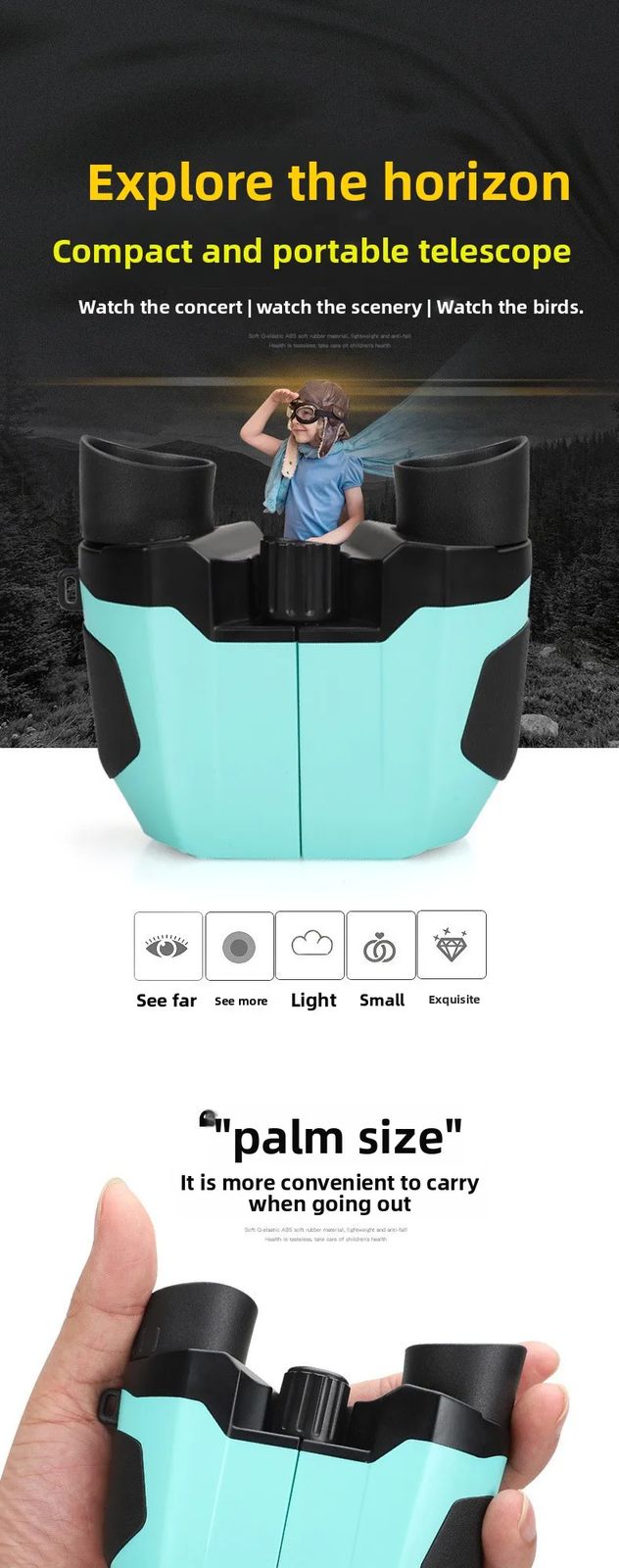 HD 10x22 Handle Telescope for Kids Potable Lightweight product detail 1